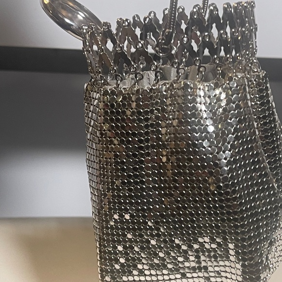 Whiting & Davis Vintage Silver Mesh Evening Bag–Drawstring Accordion Pouch - Picture 8 of 8